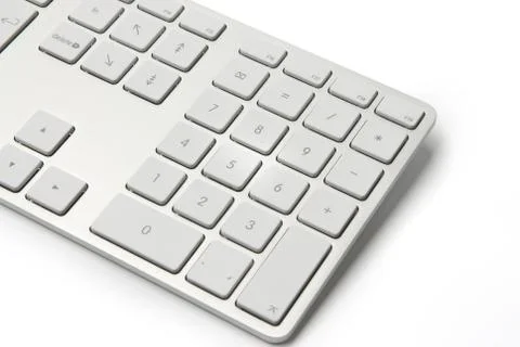 White computer keyboard close-up Stock Photos