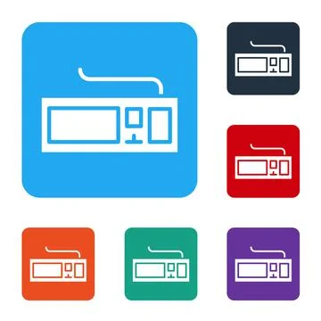 White Computer keyboard icon isolated on white background. PC component sign Illustrazione stock