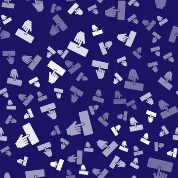White Computer keyboard icon isolated seamless pattern on blue background. PC Stock Illustration