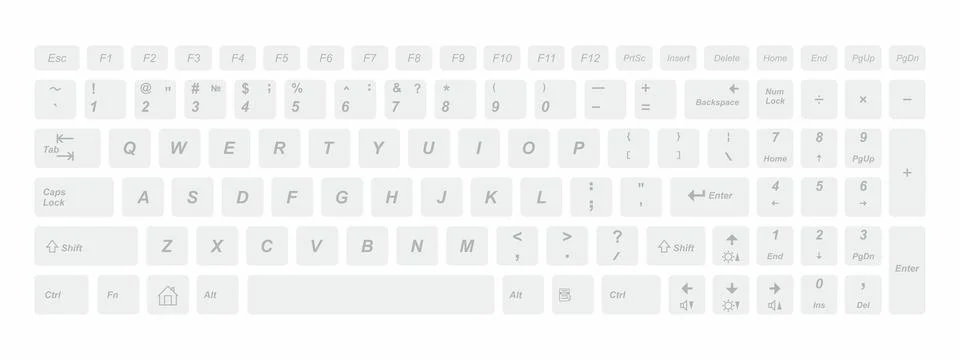 White computer keyboard Stock Illustration
