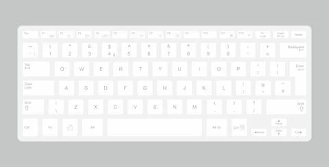 White computer keyboard Stock Illustration