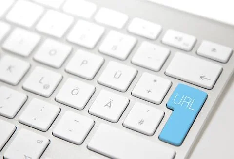 White computer keyboard with URL button White computer keyboard with URL b... Stock-Fotos