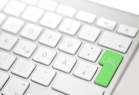 White computer keyboard with URL button White computer keyboard with URL b... Stock-Fotos