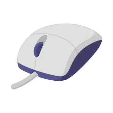 White computer mouse cartoon icon Stock Illustration