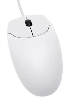 White Computer Mouse with Clipping Path 스톡 사진