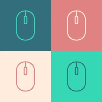 White Computer mouse icon isolated on black background. Optical with wheel Illustrazione stock