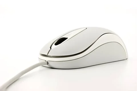 White Computer Mouse Isolated Stock Photos