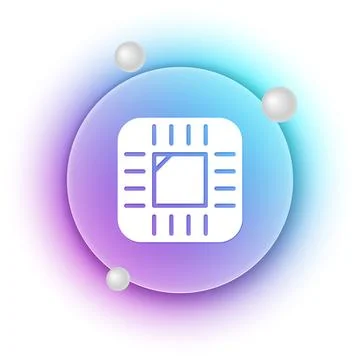 White Computer processor with microcircuits CPU icon isolated on white back.. イラスト素材