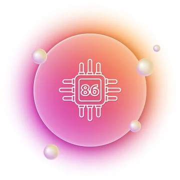 White Computer processor with microcircuits CPU icon isolated on white back.. イラスト素材