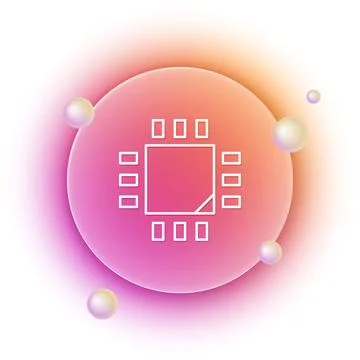 White Computer processor with microcircuits CPU icon isolated on white back.. イラスト素材