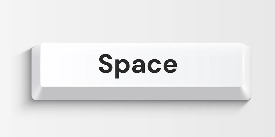 White computer space key on white background. Stock Illustration