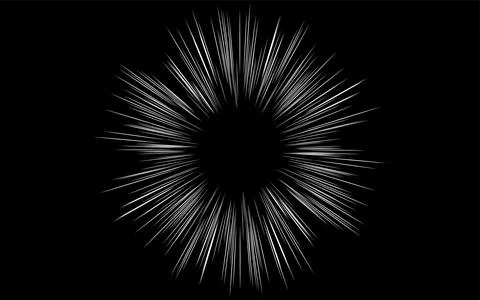 White concentration line on black background (effect line) Stockillustratie