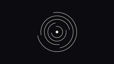 White Concentric Circles Animating in Seamless Loop Vidéo 347690155