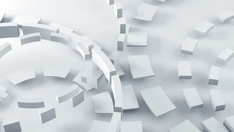 White concentric random lines rotating loopable 3D render 4k UHD (3840x2160) Stock Footage 71471254