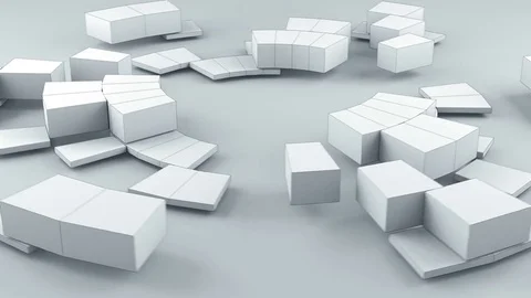 White concentric random lines rotating loopable 3D render 4k UHD (3840x2160) Stock Footage 75631601