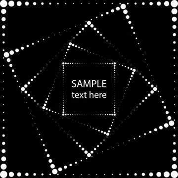 White concentric rotated halftone dots in square form Stock Illustration
