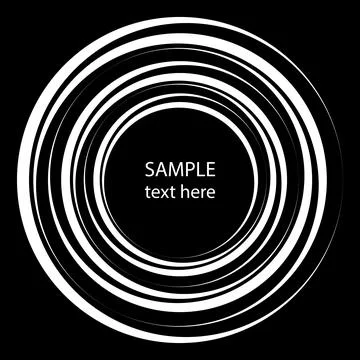 White concentric rotated stripes in circle form Stock Illustration