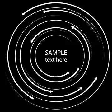 White concentric speed lines with arrow head Stock Illustration