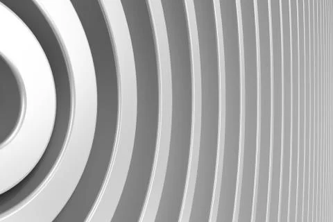 White concentric spiral on white background Illustrazione stock
