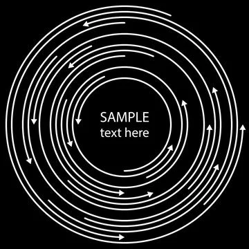 White concentric stripes with arrow head Stock Illustration