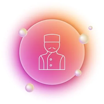 White Concierge icon isolated on white background. Orange and pink gradient.. 库存插图