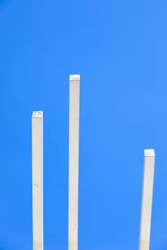 White concrete beam infrastructure under construction isolated in front of .. Stock Photos