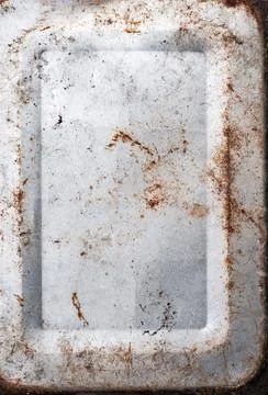 White concrete slab with rust, rough surface old wall, brown rusty color, tex 스톡 사진