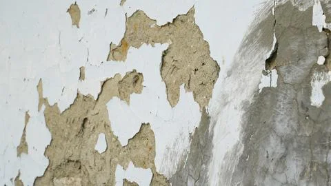 White concrete wall texture for background. Broken cement surface Stock Photos