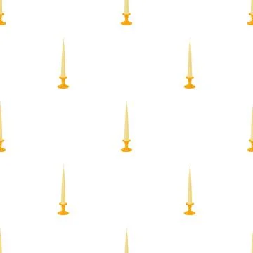 White conical candle in candlestick pattern seamless vector Stock Illustration