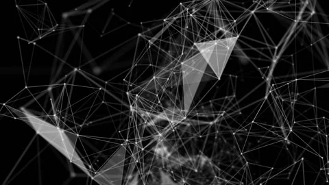 White connecting particles move slowly on a black background. abstract backgroun Stock-Footage 95001656