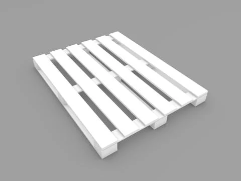 White construction pallet on a gray background. Illustrazione stock
