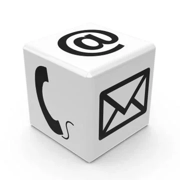 White contact button Stock Photos