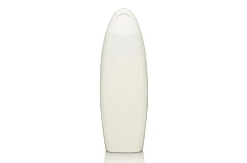 White container for shampoo. On white background. Shower gel. Stock Photos