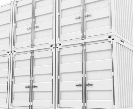 The white containers Stock Illustration