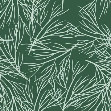 White contoured tree branches elements seamless doodle pattern. Random print. 스톡 일러스트