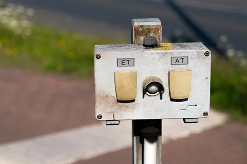 White control panel with two buttons to change the direction of current Stock Photos