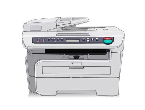 White copier or printing machine 库存插图