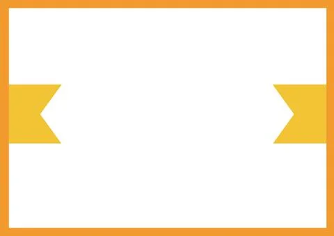 White copy space with yellow edge and orange frame Stock Illustration