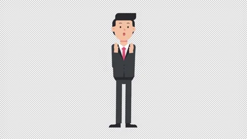 White Corporate Man Surprised Video stock 205070746