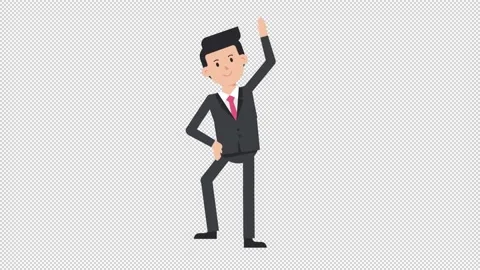 White Corporate Man Warmup Exercise Video stock 205077193