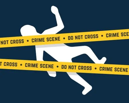 White corpse like crime scene Illustrazione stock
