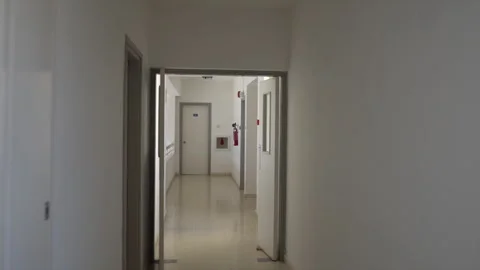White Corridor in the hospital Stock Footage 242323752