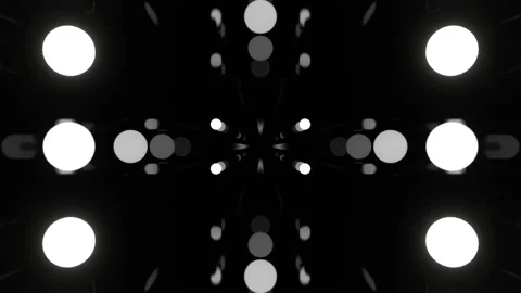 White Corridor with Neon Flashing Dots Background VJ Loop l 4K Stock Footage 306134545
