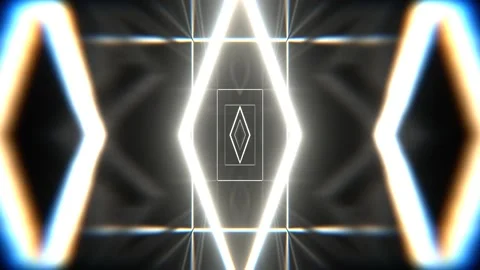 White Corridor with Neon Frames Background VJ Loop l 4K Stock Footage 304060245