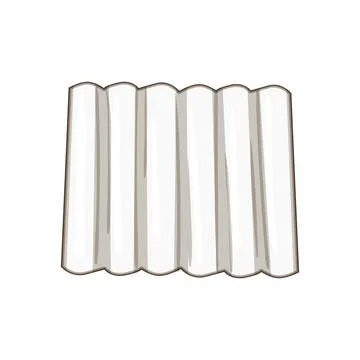 White corrugated sheet creating a rippling texture 库存插图