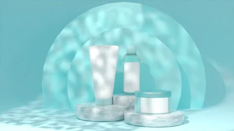 White cosmetic tube on the marble surface with moving shadows, mock-up bottle Stock Footage 200838780