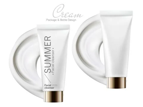 White cosmetic tubes Stockillustratie