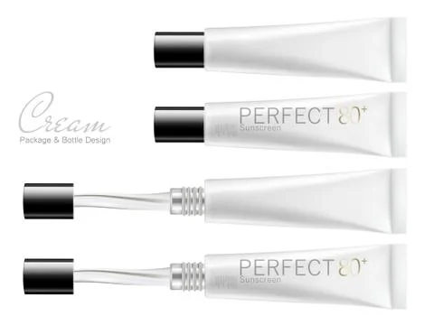 White cosmetic tubes Stockillustratie