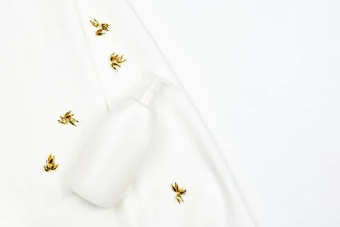 White cosmetics bottle on white Stock Photos