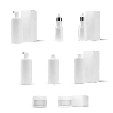 White cosmetics without label 스톡 일러스트